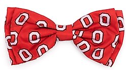 The License House Ohio State Tossed Block O Dog Bow Tie, Red, Large