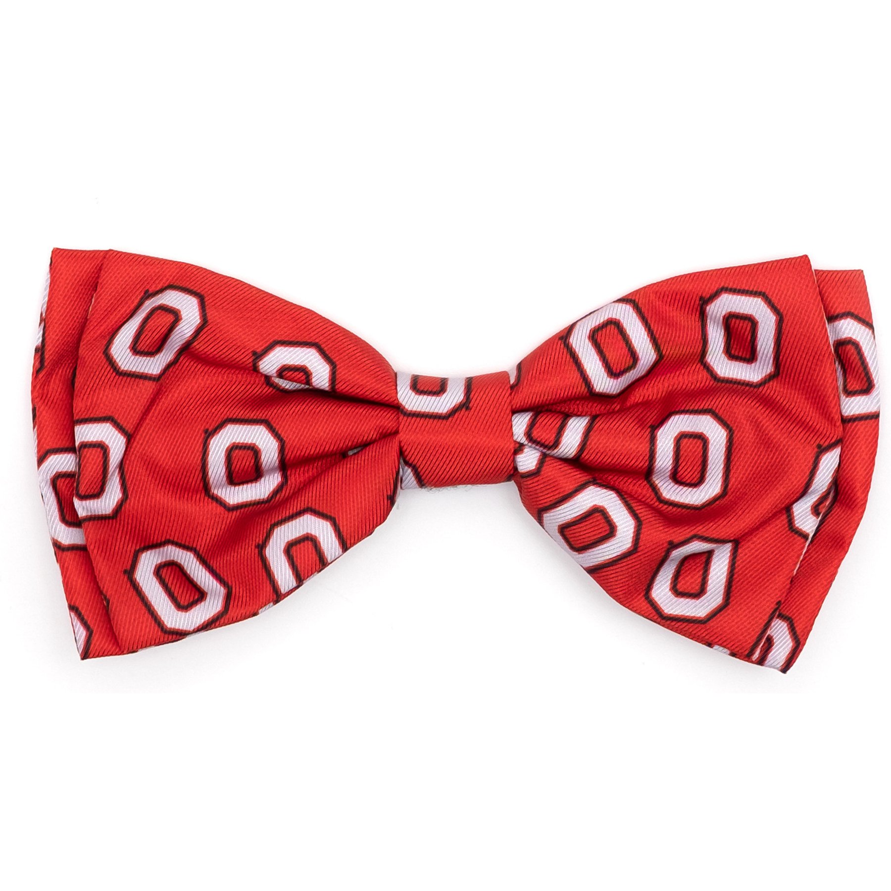 The License House Ohio State Tossed Block O Dog Bow Tie, Red, Small
