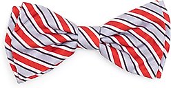 The License House Ohio State Helmet Stripe Dog Bow Tie, Gray, Large