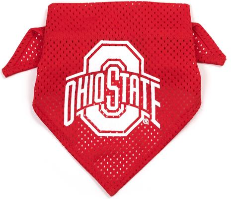 Show full view: The License House Ohio State Mesh Dog Bandana, Red, Small slide 2 of 4