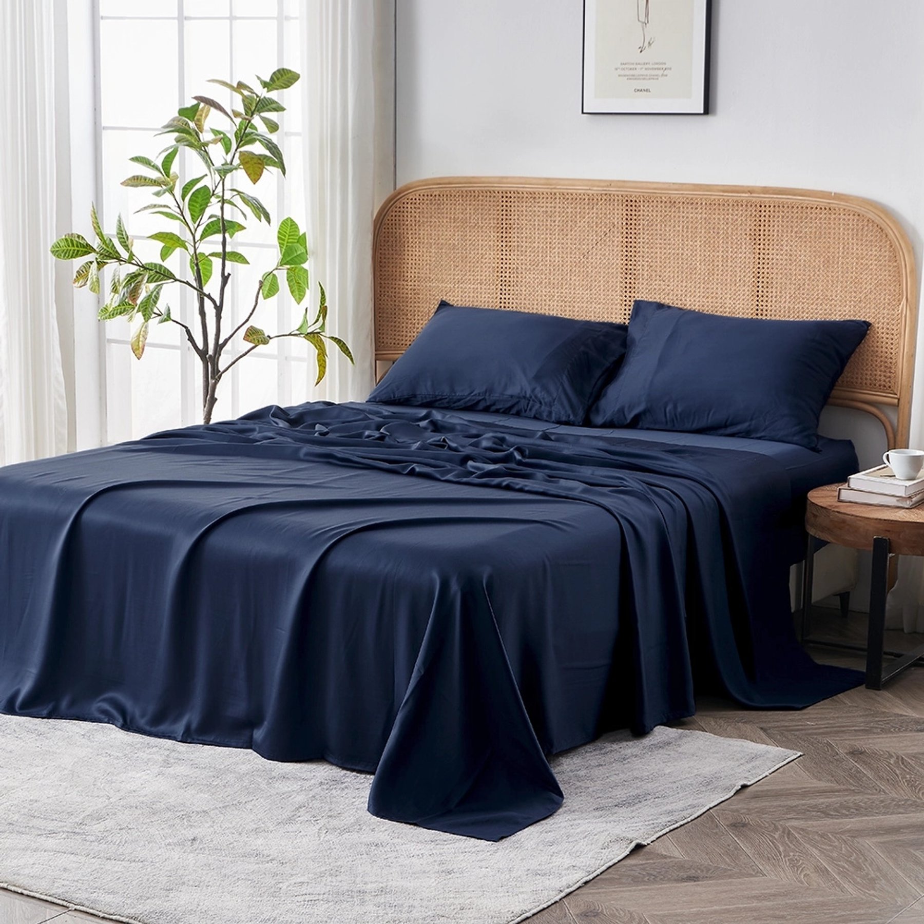SIJO AiryWeight Eucalyptus Sheet Set, Sapphire, Twin