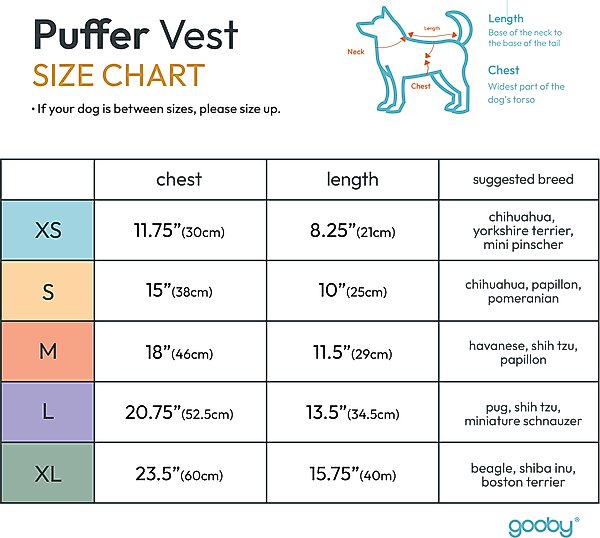 Show full view: Gooby Puffer Dog Vest, Turquoise, X-Small: 11.75-in chest slide 4 of 6