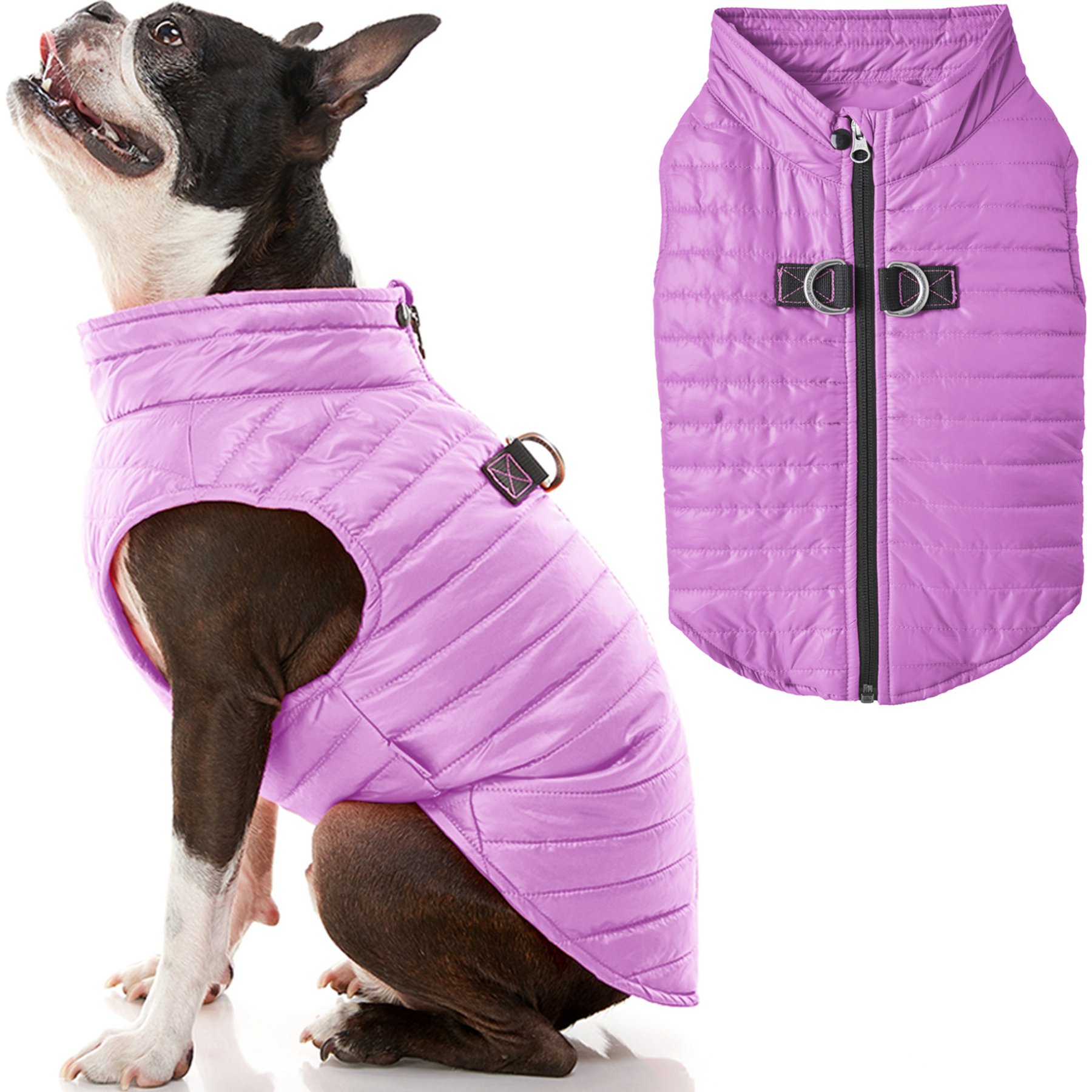 Gooby Puffer Dog Vest, Purple, X-Large: 23.5-in chest