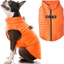 Gooby Puffer Dog Vest, Orange, Small: 15-in chest