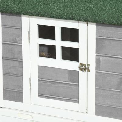 Show full view: PawHut 63-in Wooden Chicken Coop, Gray slide 9 of 9