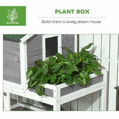 Show full view: PawHut 63-in Wooden Chicken Coop, Gray slide 7 of 9