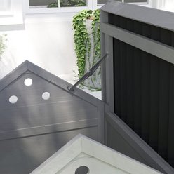 PawHut Wooden Outoor Duck Coop, Light Gray slide 2 of 9
