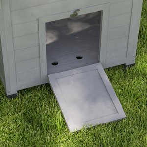 PawHut Wooden Outoor Duck Coop, Light Gray