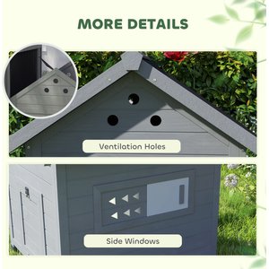 PawHut Wooden Outoor Duck Coop, Light Gray