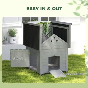 PawHut Wooden Outoor Duck Coop, Light Gray