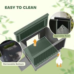 PawHut Wooden Outoor Duck Coop, Light Gray