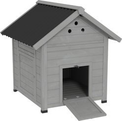 PawHut Wooden Outoor Duck Coop, Light Gray