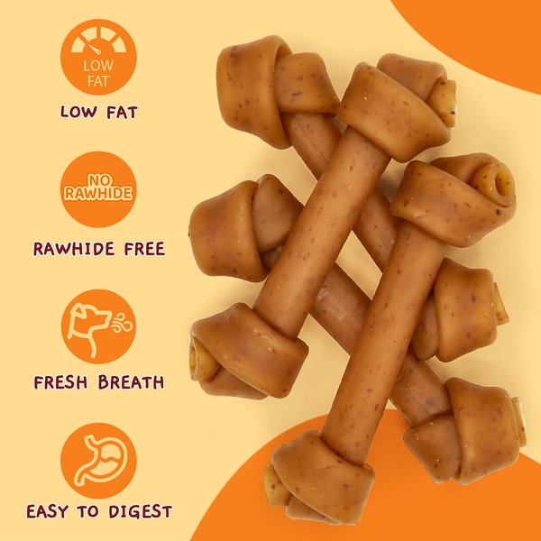 Jungle Calling 6.5-inch Peanut Butter Bones Rawhide-Free Dog Chews, 10.6-oz bag