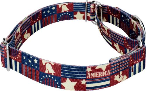 Show full view: Country Brook Petz Spirit of '76 Martingale Dog Collar, Large: 18 to 26-in neck, 1-in wide slide 6 of 7