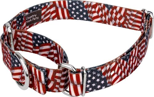 Show full view: Country Brook Petz Patriotic Tribute Martingale Dog Collar, X-Large: 23 to 31-in neck, 1-in wide slide 6 of 8