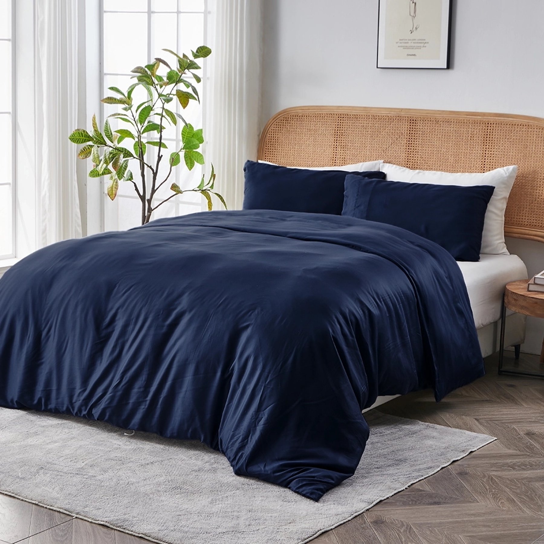 SIJO AiryWeight Eucalyptus Duvet Cover, Sapphire, Twin / Twin XL
