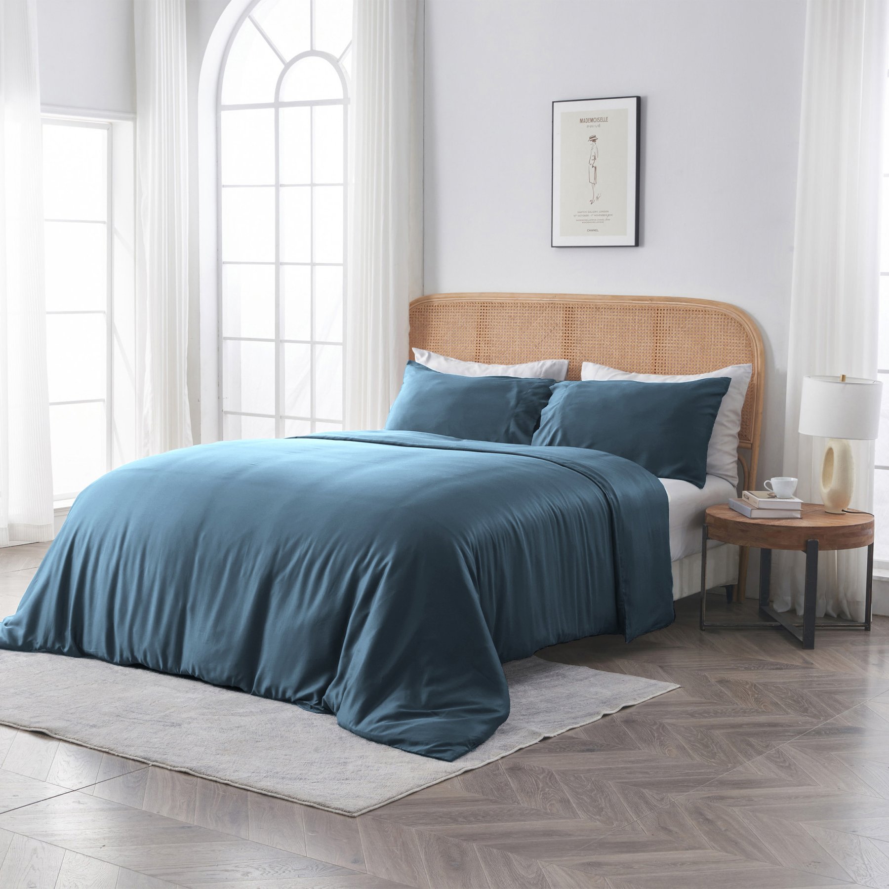 SIJO AiryWeight Eucalyptus Duvet Cover, Teal, Twin / Twin XL