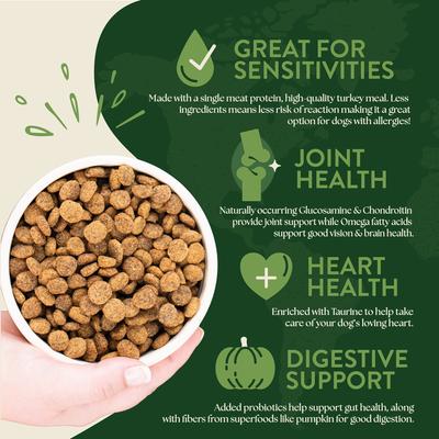 Show full view: Earthborn Holistic Venture Limited Ingredient Turkey Meal & Pumpkin Grain-Free Dry Dog Food, 25-lb bag slide 5 of 8