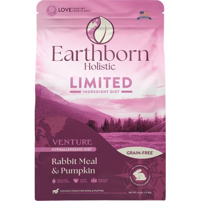 Earthborn Holistic Earthborn Holistic Venture Limited Ingredient Grain-Free Rabbit Meal & Pumpkin Dry Dog Food, 4-lb bag