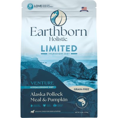 Earthborn Holistic Earthborn Holistic Venture Limited Ingredient Alaska Pollock Meal & Pumpkin Grain-Free Dry Dog Food, 4-lb bag