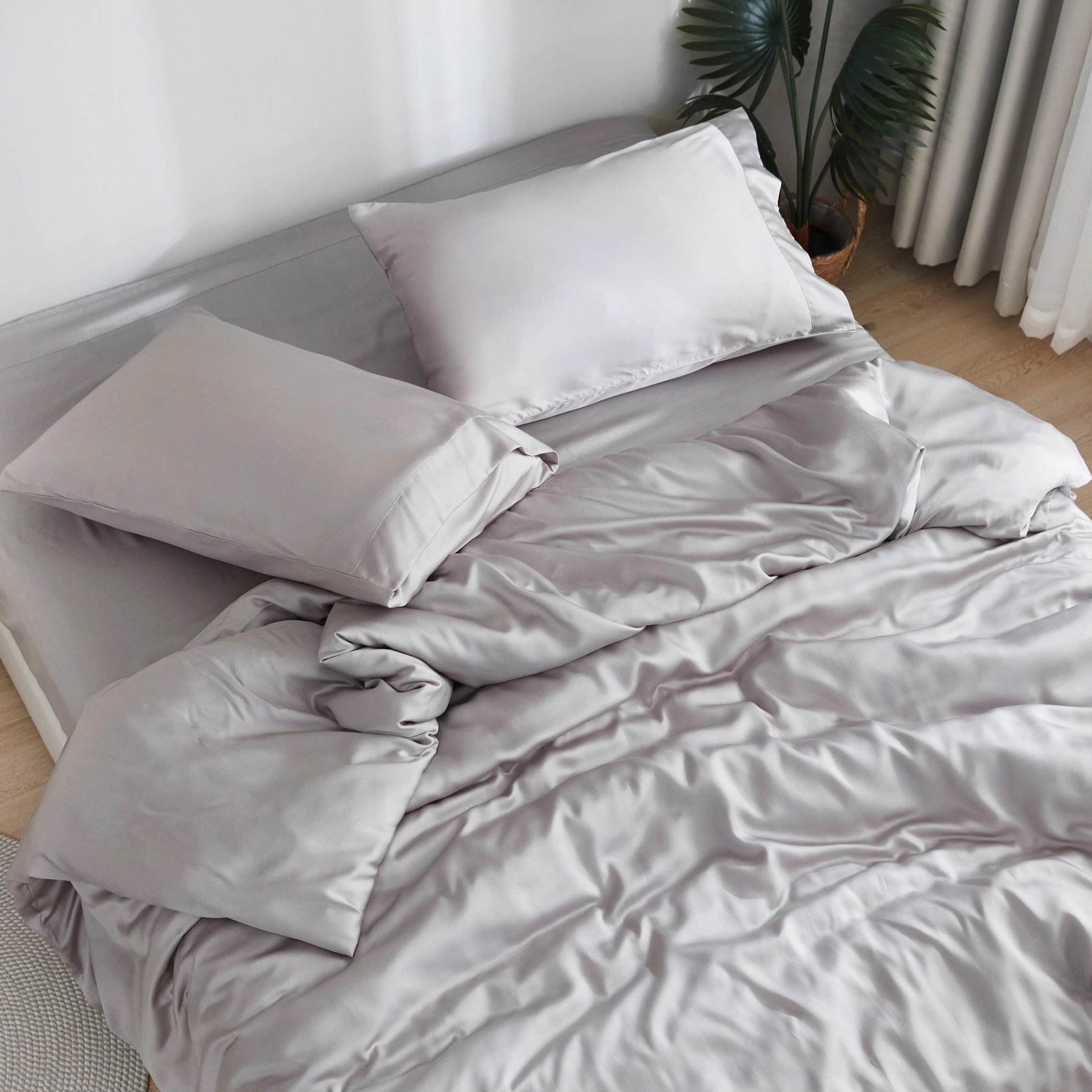 SIJO AiryWeight Eucalyptus Sheet Set, Dove, Queen