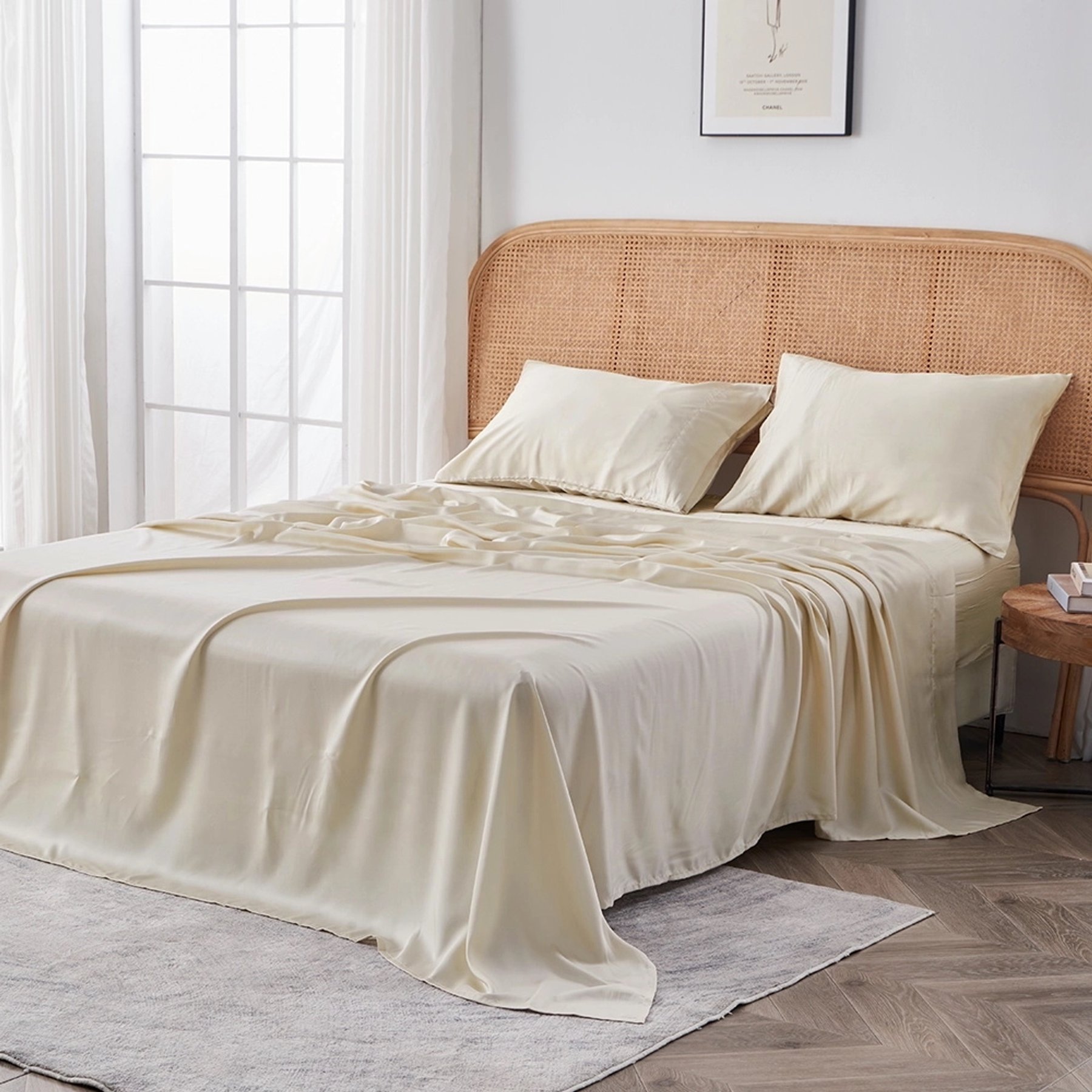 SIJO AiryWeight Eucalyptus Sheet Set, Fog, Full