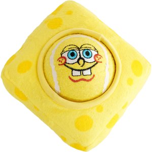 SpongeBob Tennis Ball Dog Plush Toy, Yellow, 2.5-in