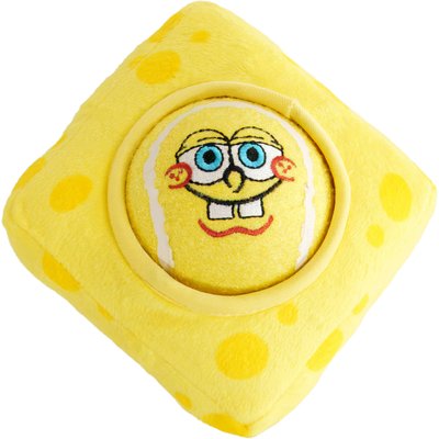 SpongeBob SpongeBob Tennis Ball Dog Plush Toy, Yellow, 2.5-in
