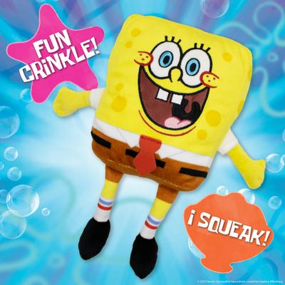 Show full view: SpongeBob SquarePants Crinkles & Squeaks Plush Dog Toy, Yellow slide 2 of 7