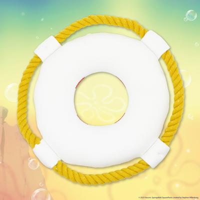 Show full view: SpongeBob Plush Life Preserver Squeaky Dog Tug Toy, White slide 5 of 8