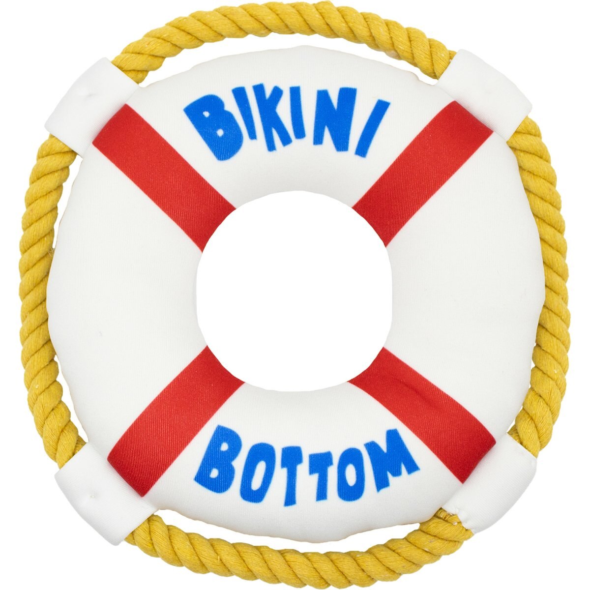 SpongeBob Plush Life Preserver Squeaky Dog Tug Toy, White