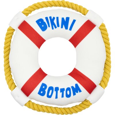SpongeBob SpongeBob Plush Life Preserver Squeaky Dog Tug Toy, White