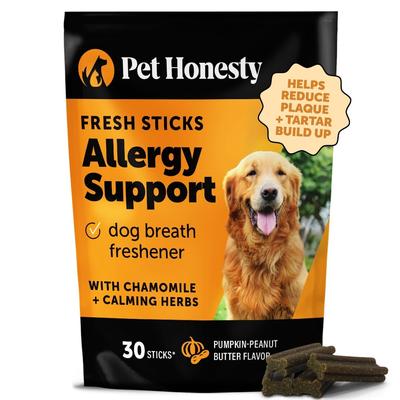 Show full view: Pet Honesty Allergy Support Pumpkin Flavored Dental Sticks for Dogs, 30 count slide 1 of 11