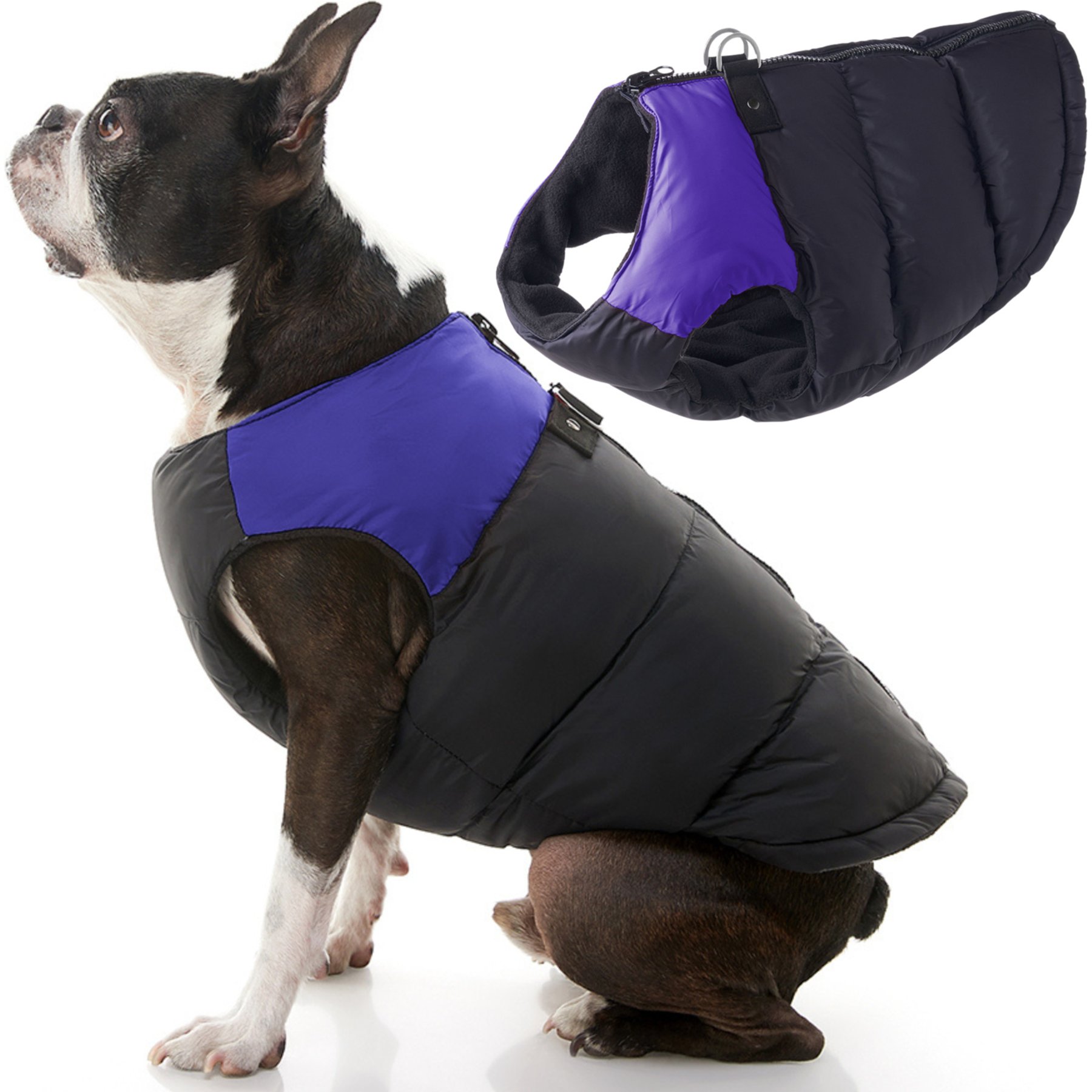 Gooby Padded Color Block Dog Vest, Purple, Large