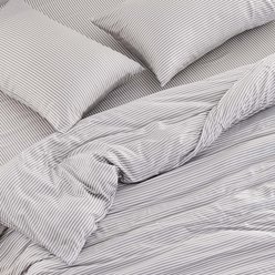 SIJO AiryWeight Eucalyptus Duvet Cover, Stripe, Full / Queen slide 2 of 2