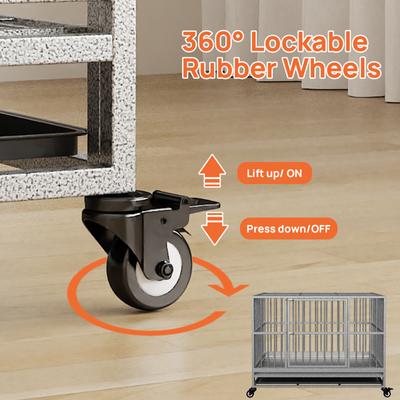 Show full view: RYPetmia Rolling Dog Crate, Silver, 45.7 inch slide 9 of 11