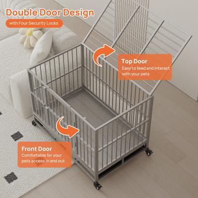 Show full view: RYPetmia Rolling Dog Crate, Silver, 45.7 inch slide 8 of 11