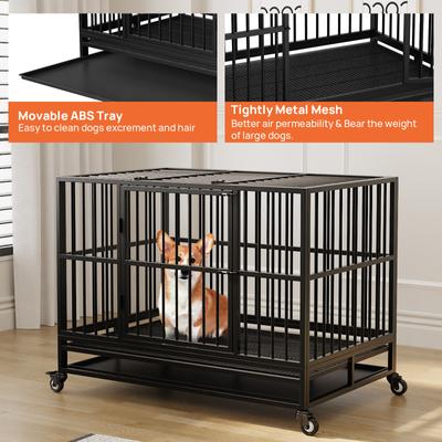 Show full view: RYPetmia Rolling Dog Crate, Black, 45.7 inch slide 6 of 10