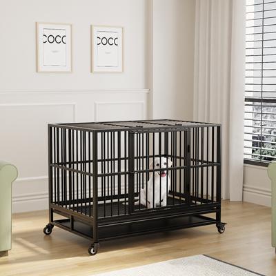 Show full view: RYPetmia Rolling Dog Crate, Black, 45.7 inch slide 2 of 10