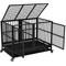 Show in main carousel: RYPetmia Rolling Dog Crate with Pull Out Trays, Black, 45.7 inch slide 9 of 10