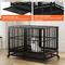 Show in main carousel: RYPetmia Rolling Dog Crate with Pull Out Trays, Black, 45.7 inch slide 6 of 10