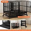 Show in main carousel: RYPetmia Rolling Dog Crate with Pull Out Trays, Black, 45.7 inch slide 5 of 9