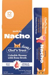 Made by Nacho Duo Mousse Chicken & Tuna Recipe Grain-Free Lickable Cat Treat, 0.5-oz tube, 12 count
