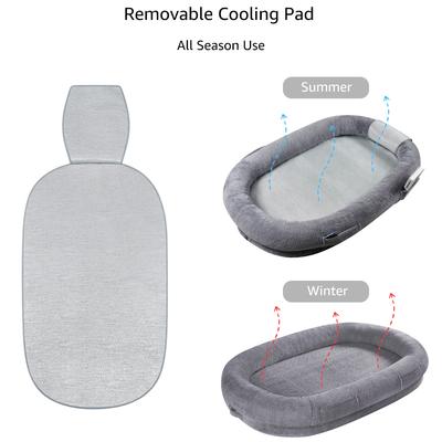Show full view: beeNbkks Bolster Dog Bed with Cooling Cover, Dark Grey, Jumbo slide 3 of 10