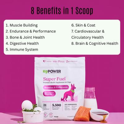 Show full view: K9 POWER Super Fuel Nutritional Energy & Muscle Dog Supplement, 1-lb slide 4 of 10