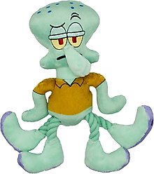 SpongeBob Squidward Squeaky Plush Dog Rope Toy, Blue
