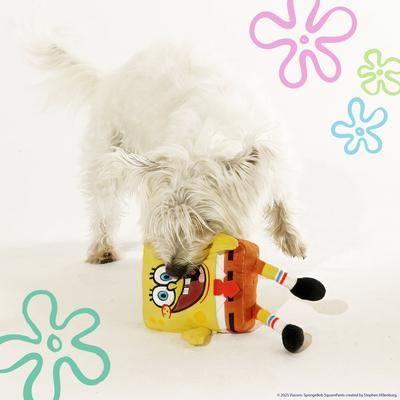 Show full view: SpongeBob SquarePants Crinkles & Squeaks Plush Dog Toy, Yellow slide 3 of 7