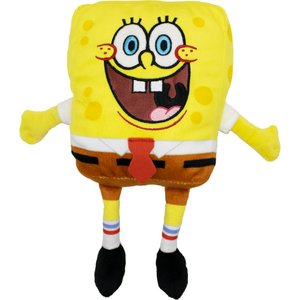 SpongeBob SquarePants Crinkles & Squeaks Plush Dog Toy, Yellow