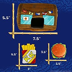 SpongeBob Krusty Krab Plush Crinkles & Squeaky Nesting Dog Toy, Brown slide 2 of 6