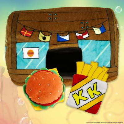 Show full view: SpongeBob Krusty Krab Plush Crinkles & Squeaky Nesting Dog Toy, Brown slide 4 of 7